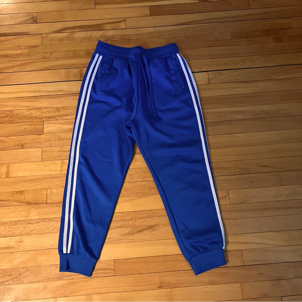 Blue track pants